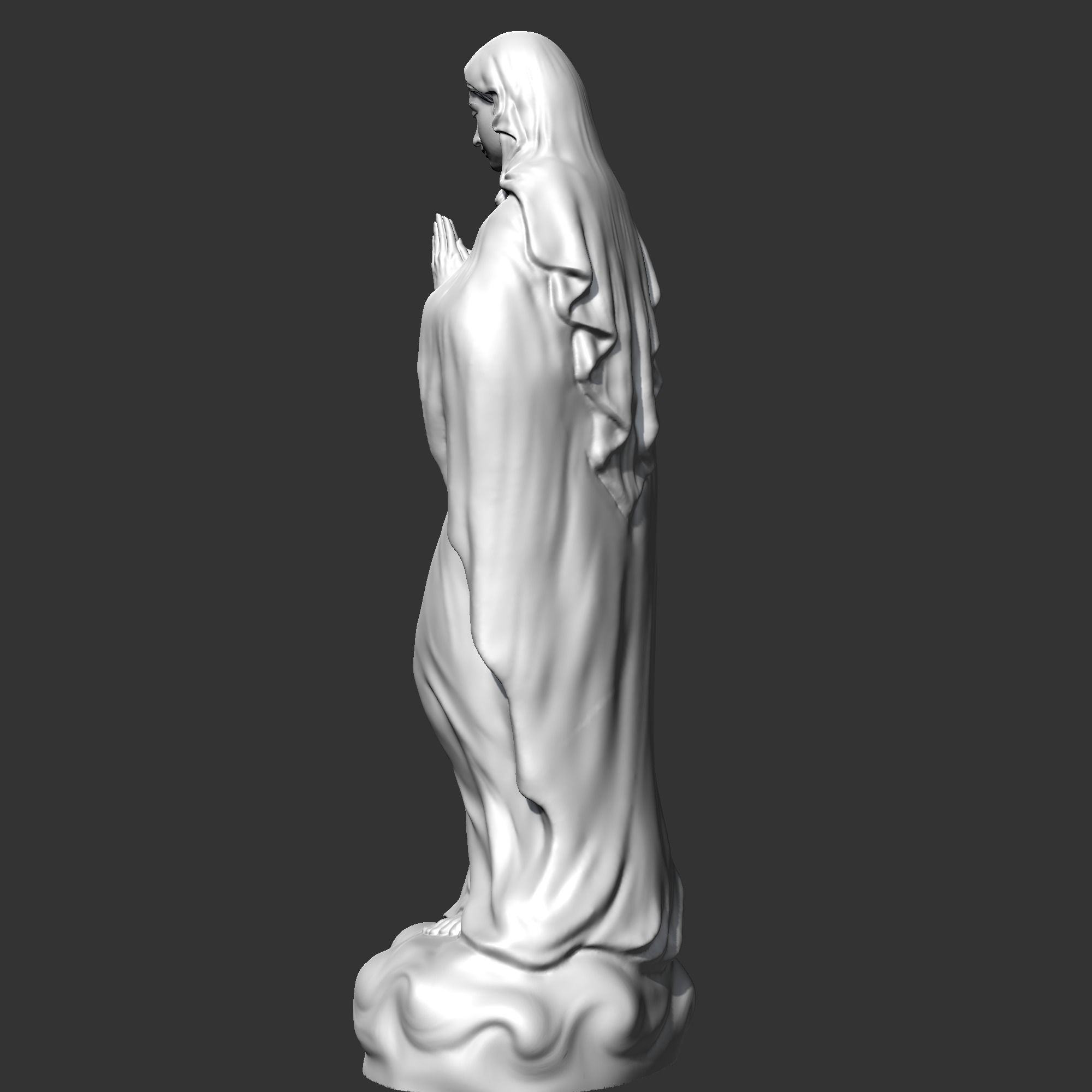 Virgin Mary Statue V2 3D print model 3D print model_4