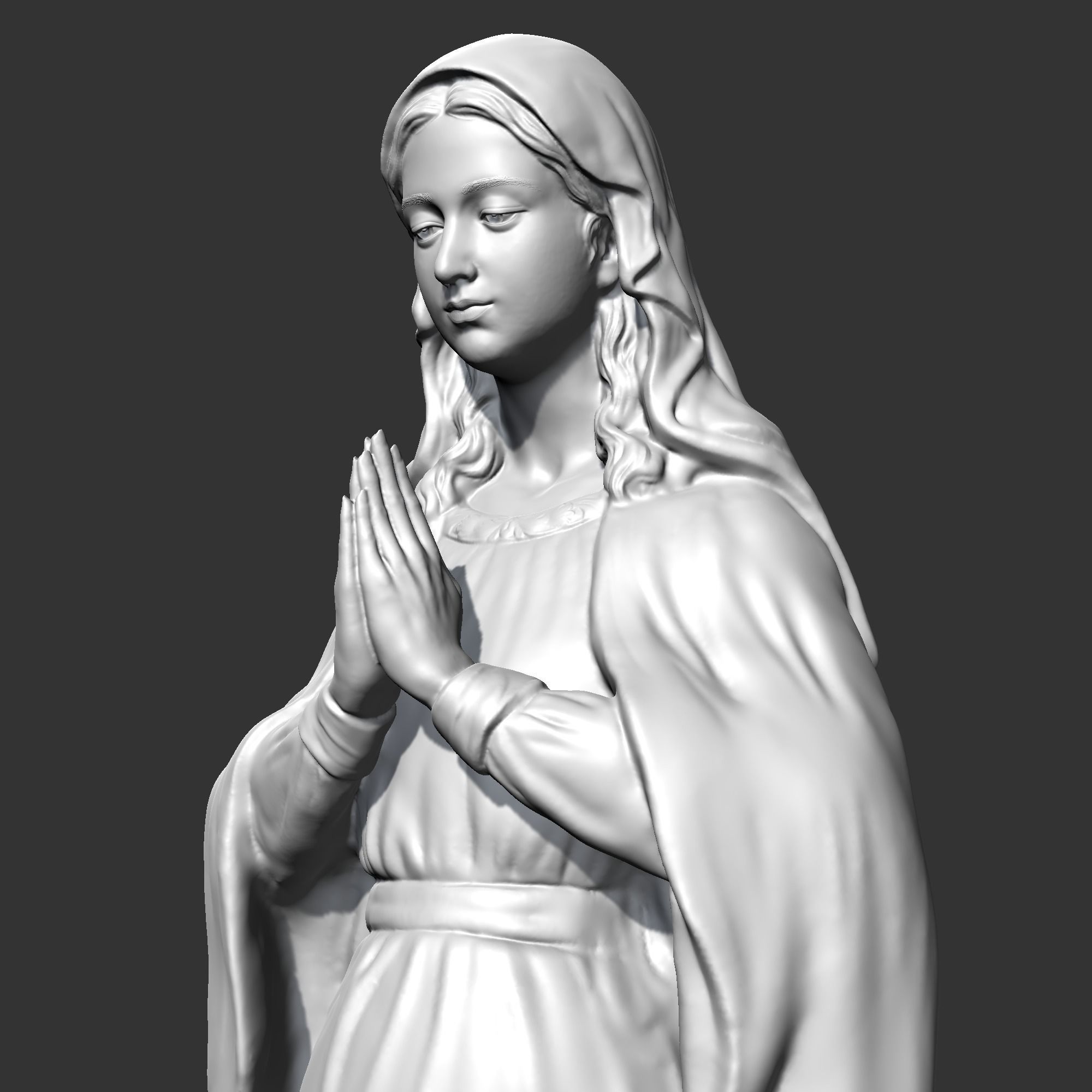 Virgin Mary Statue V2 3D print model 3D print model_9