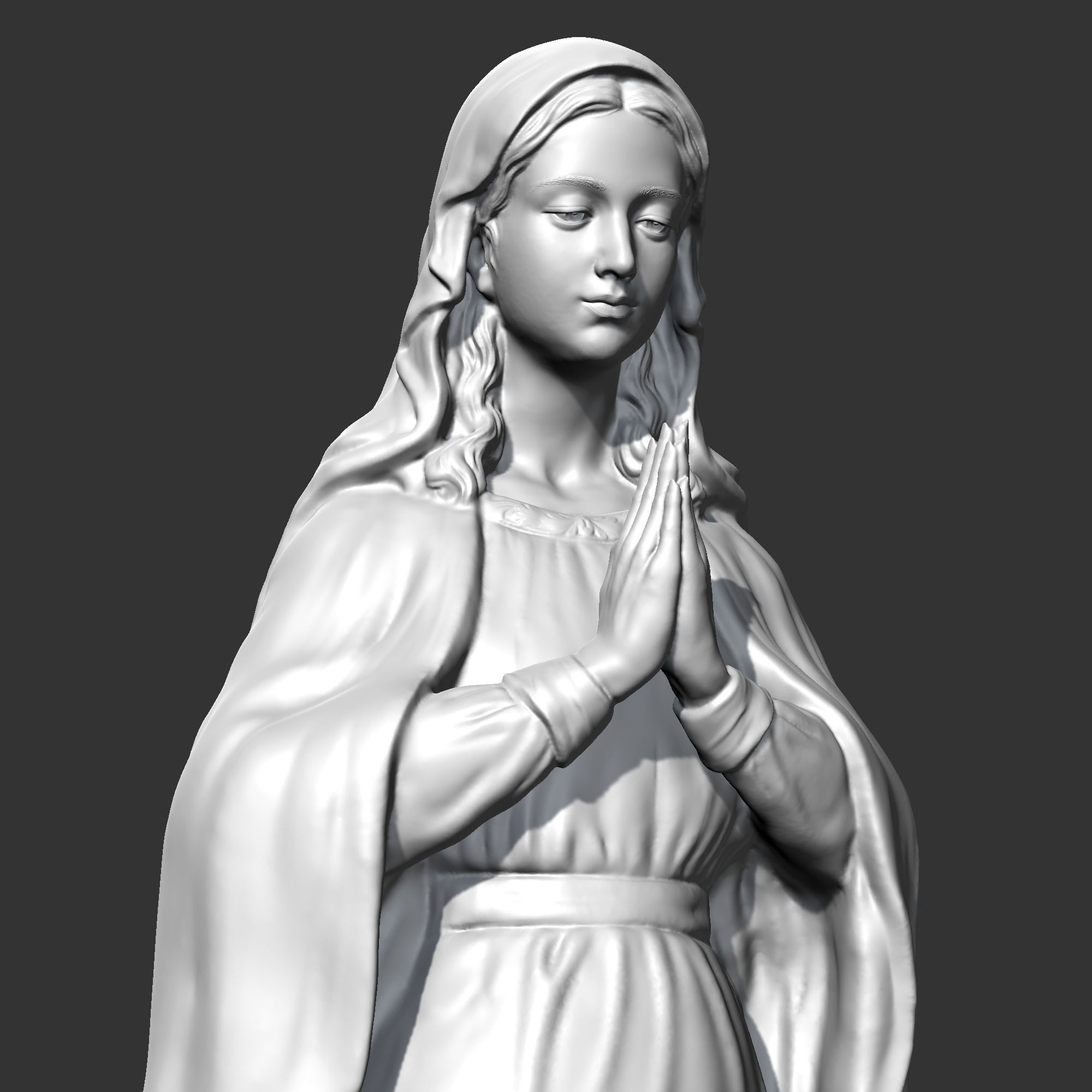Virgin Mary Statue V2 3D print model 3D print model_8
