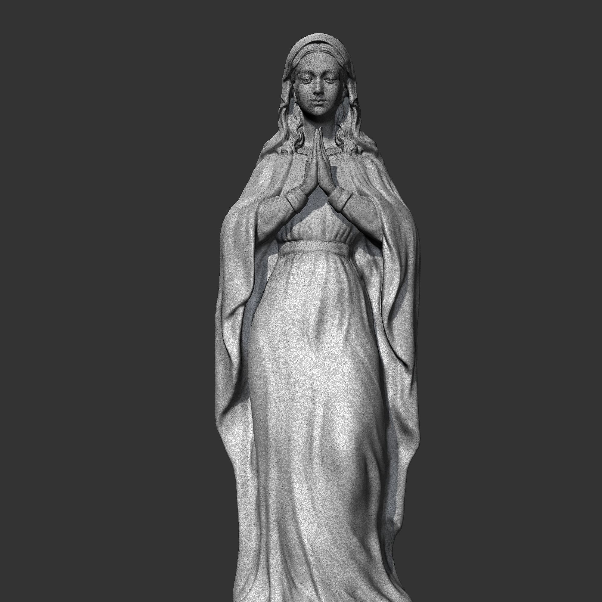 Virgin Mary Statue V2 3D print model 3D print model_10