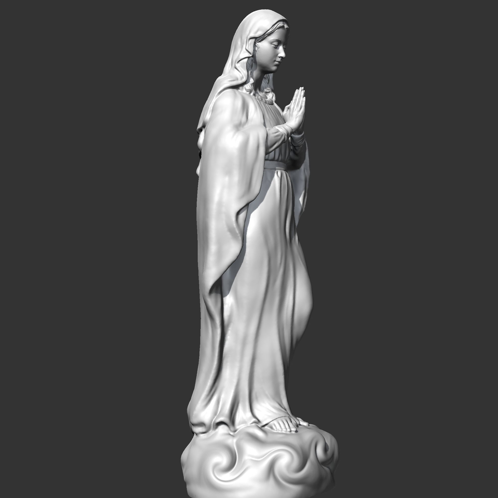 Virgin Mary Statue V2 3D print model 3D print model_6