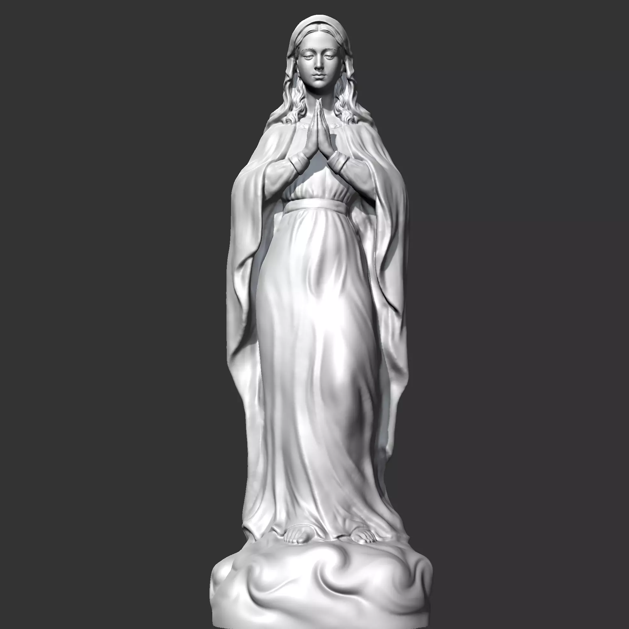 Virgin Mary Statue V2 3D print model 3D print model_0