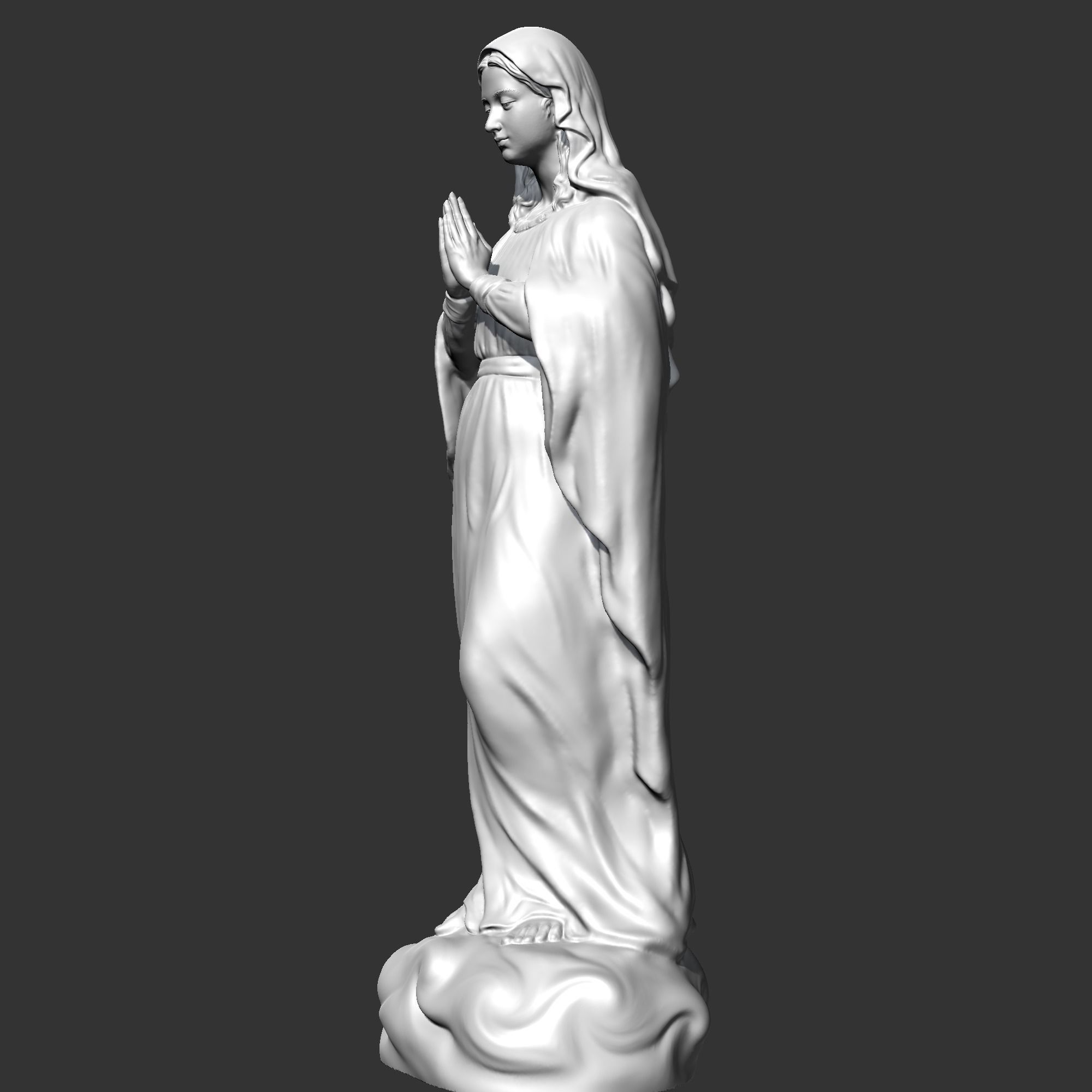 Virgin Mary Statue V2 3D print model 3D print model_3