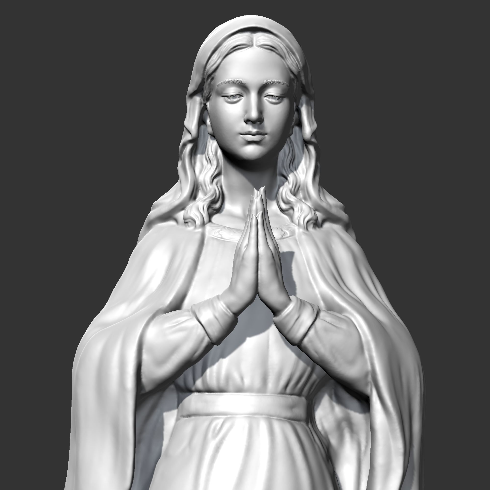 Virgin Mary Statue V2 3D print model 3D print model_7
