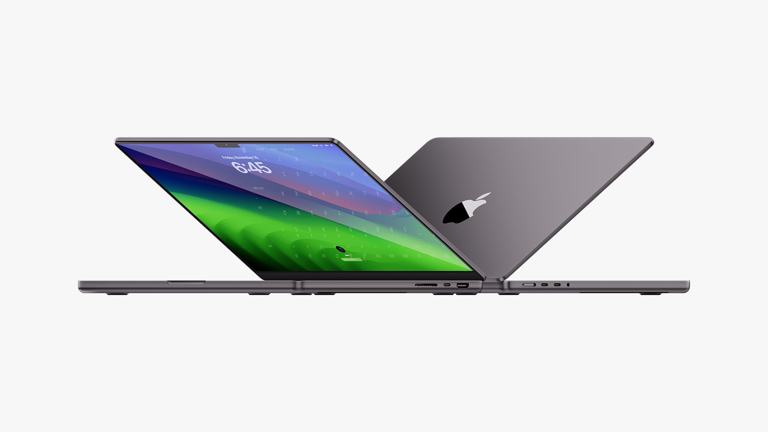 Apple MacBook Pro 14 inch Space Black 2023 With Magic Mouse 3D model_2