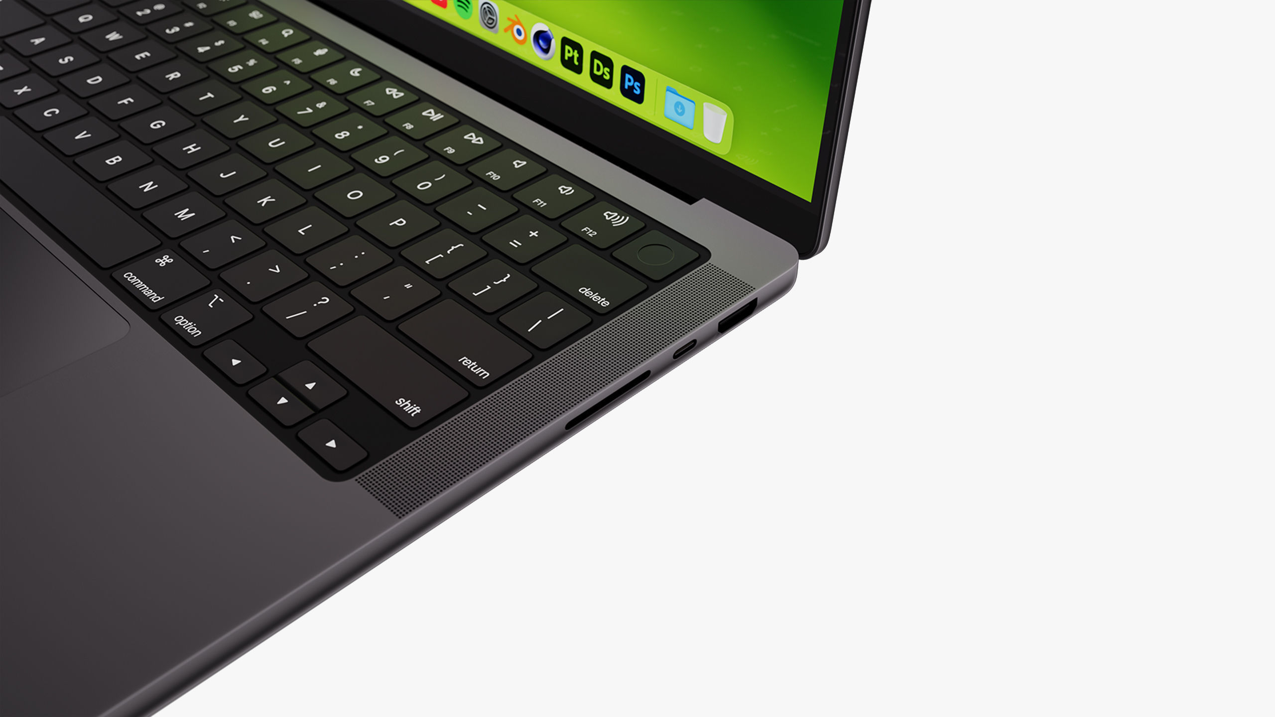 Apple MacBook Pro 14 inch Space Black 2023 With Magic Mouse 3D model_28