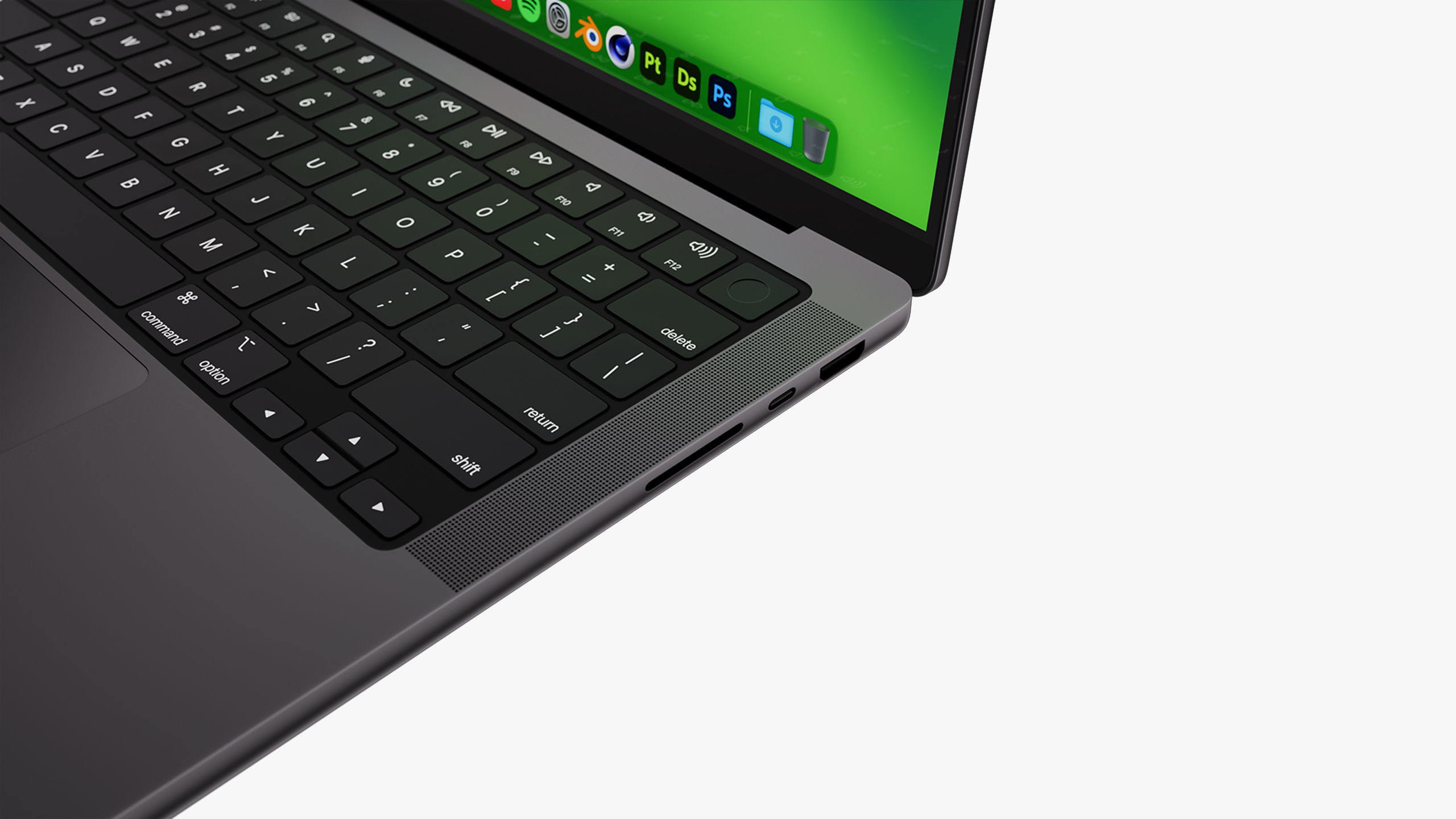 Apple MacBook Pro 14 inch Space Black 2023 With Magic Mouse 3D model_30