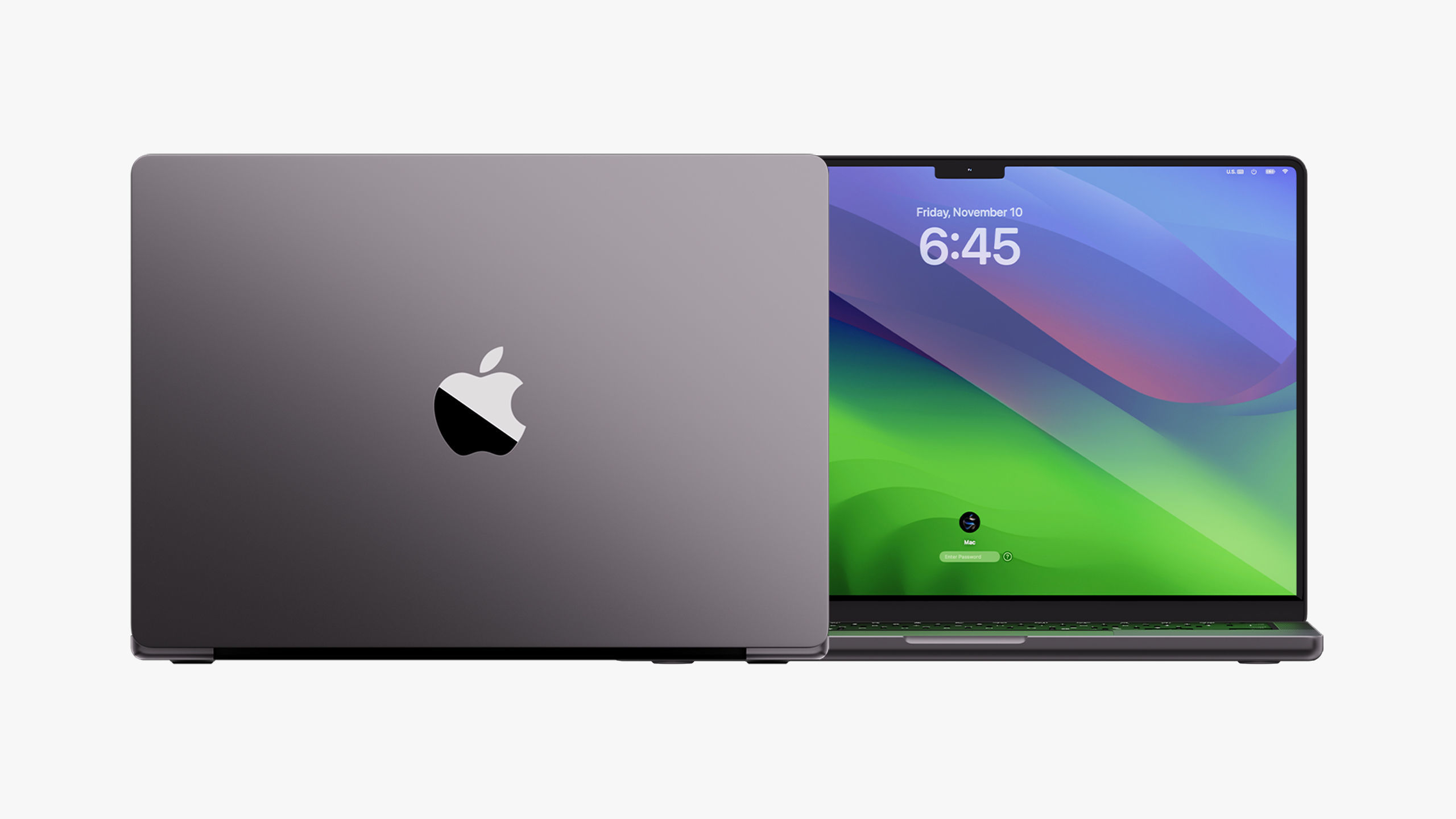 Apple MacBook Pro 14 inch Space Black 2023 With Magic Mouse 3D model_12