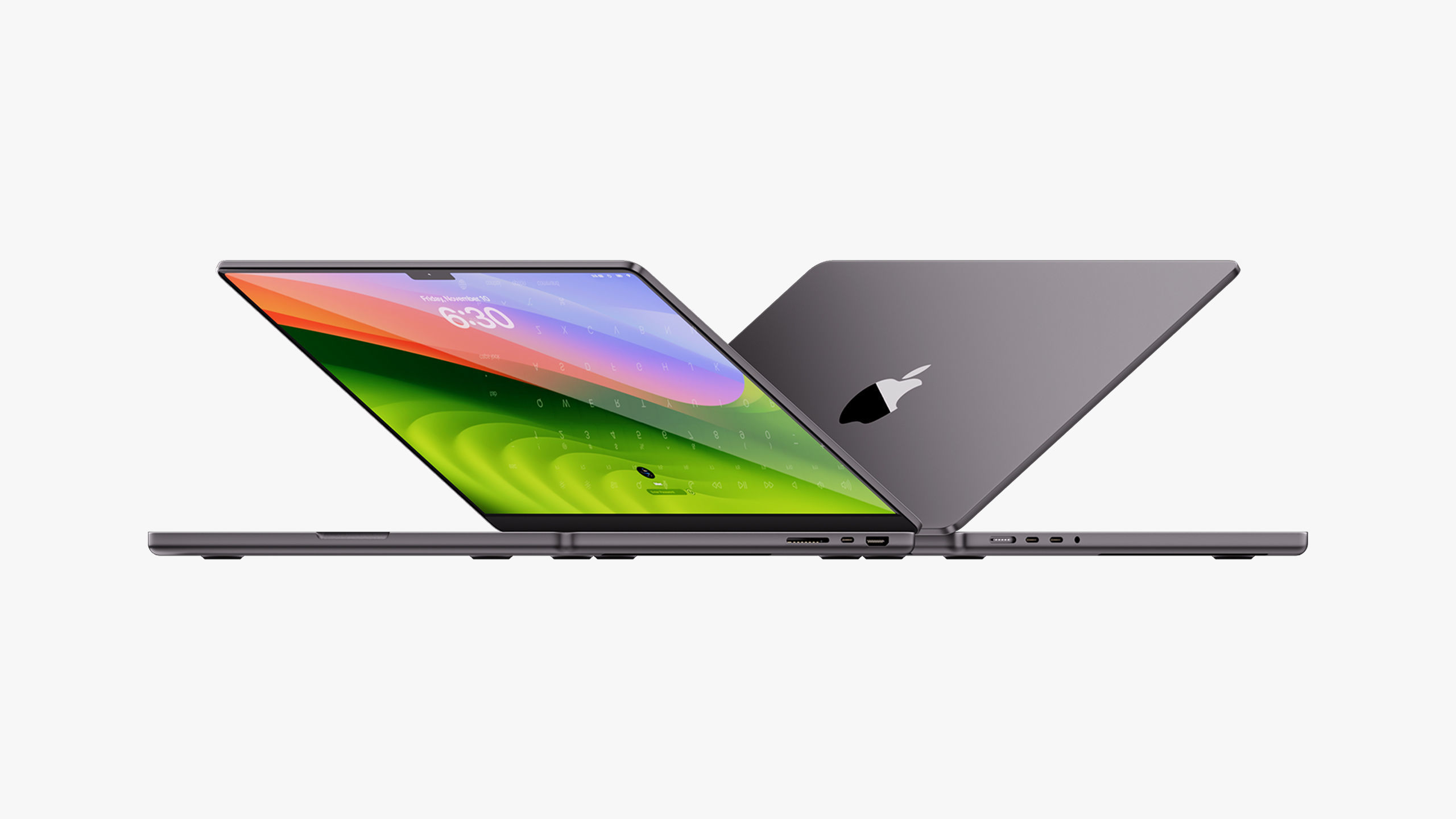 Apple MacBook Pro 14 inch Space Black 2023 With Magic Mouse 3D model_3