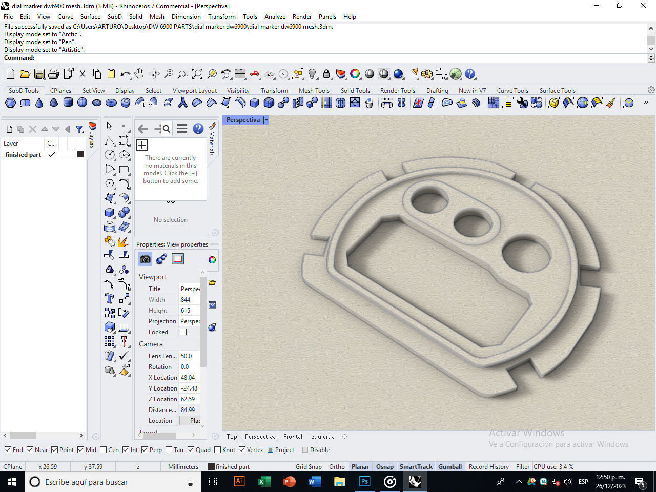 Dial marker for digital watch 3D print model_3