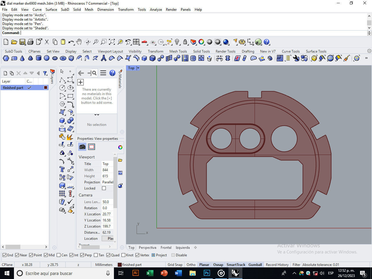 Dial marker for digital watch 3D print model_5