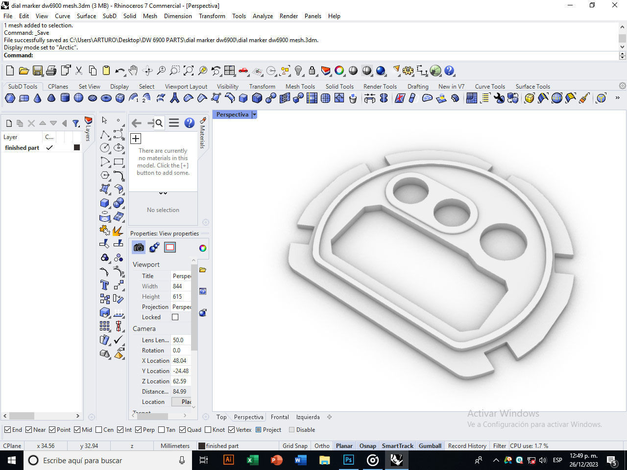 Dial marker for digital watch 3D print model_4