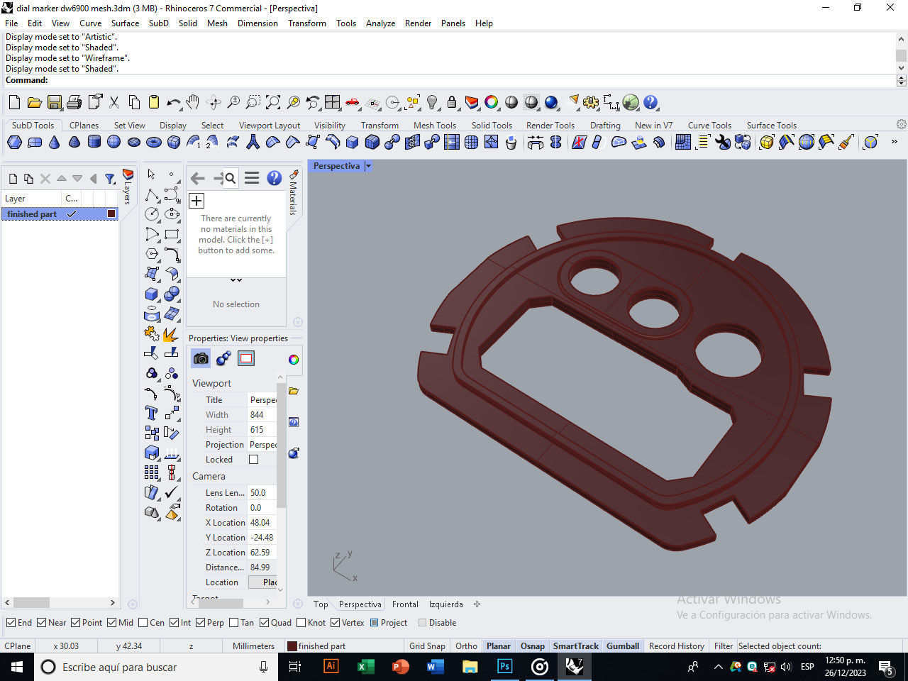 Dial marker for digital watch 3D print model_2