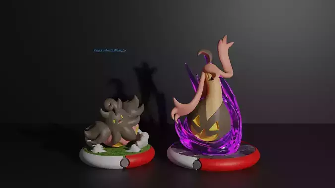 Pumpkaboo and Gourgeist presupported 3D print model