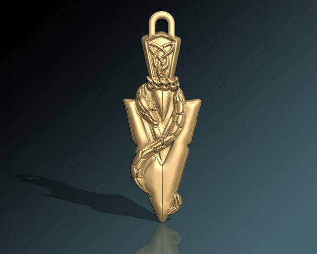 Arrowhead Necklace snake Pendant for 3D Printing 3D print model