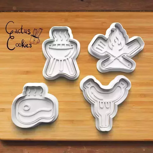 Grill Barbecue Cookie Cutter Stl File for 3d Printer 0378 3D print model