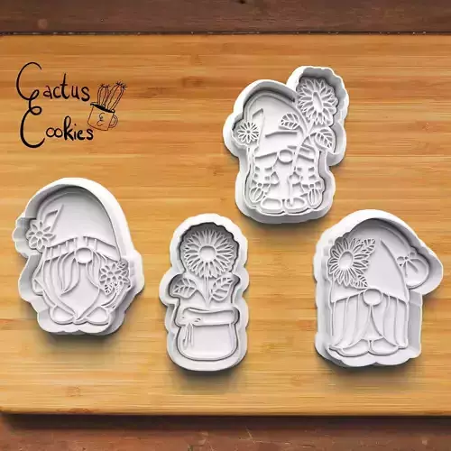 Gnome Sunflower Cookie Cutter Stl File for 3d Printer 0024 3D print model