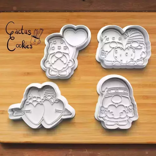 Gnome Love Cookie Cutter Stl File for 3d Printer 0025 3D print model Gnome Love Cookie Cutter Stl File for 3d Printer 0025 3D print model