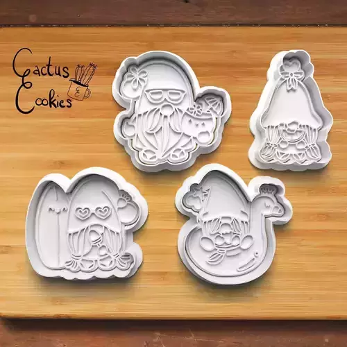 Gnome Holiday Cookie Cutter Stl File for 3d Printer 0021 3D print model
