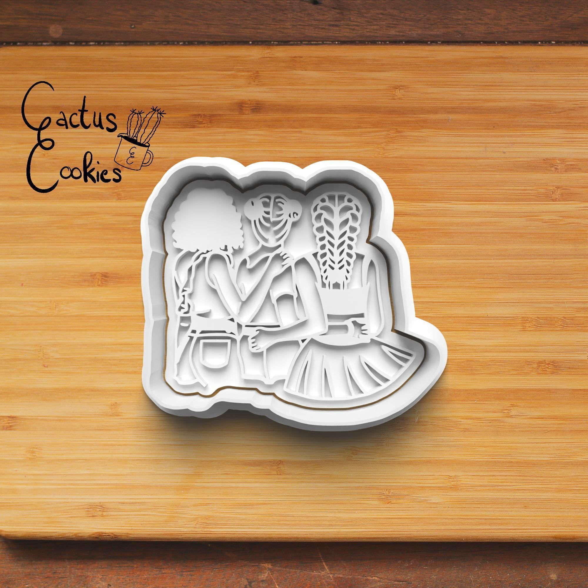 Girl Friends Cookie Cutter Stl File for 3d Printer 0408 3D print model_4