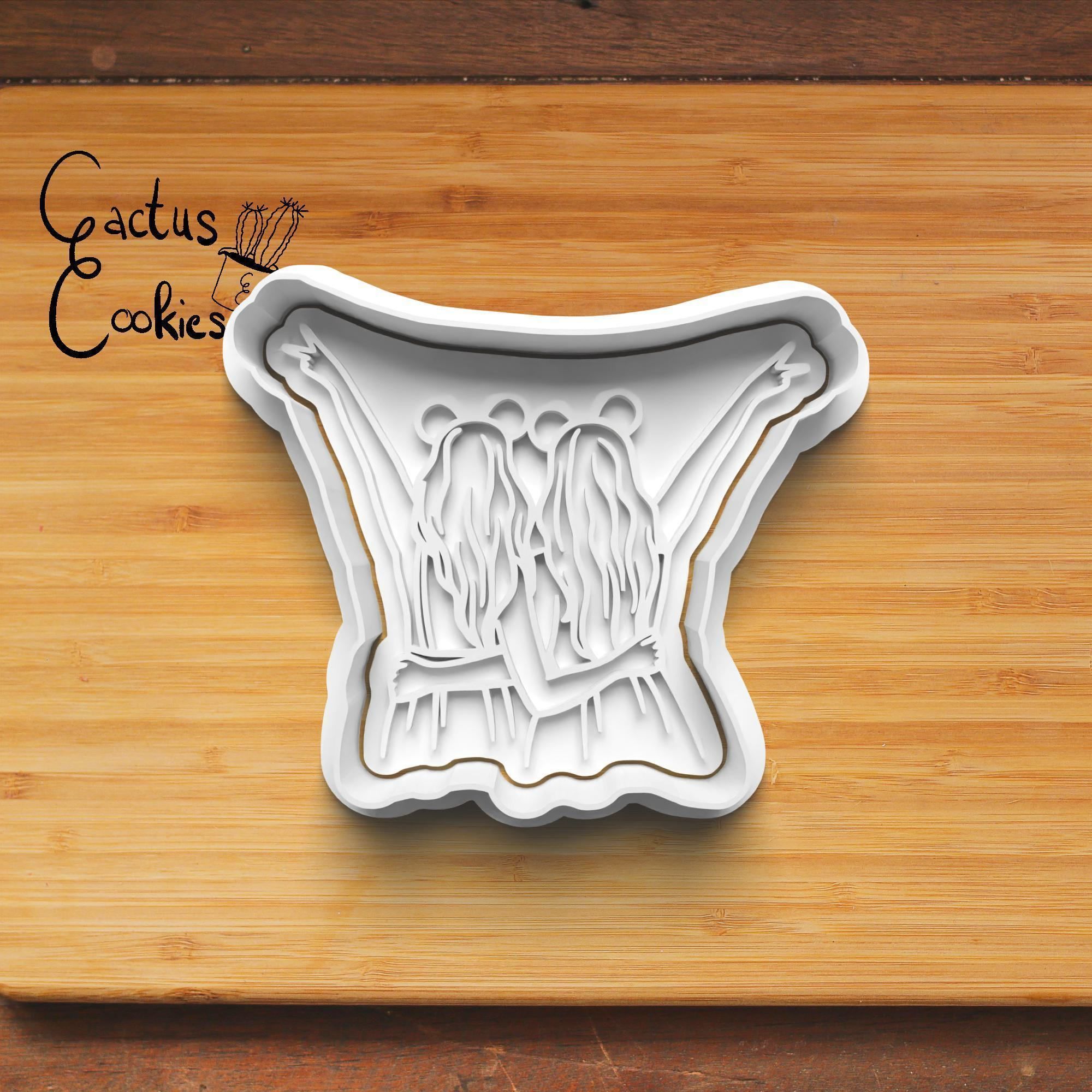 Girl Friends Cookie Cutter Stl File for 3d Printer 0408 3D print model_3