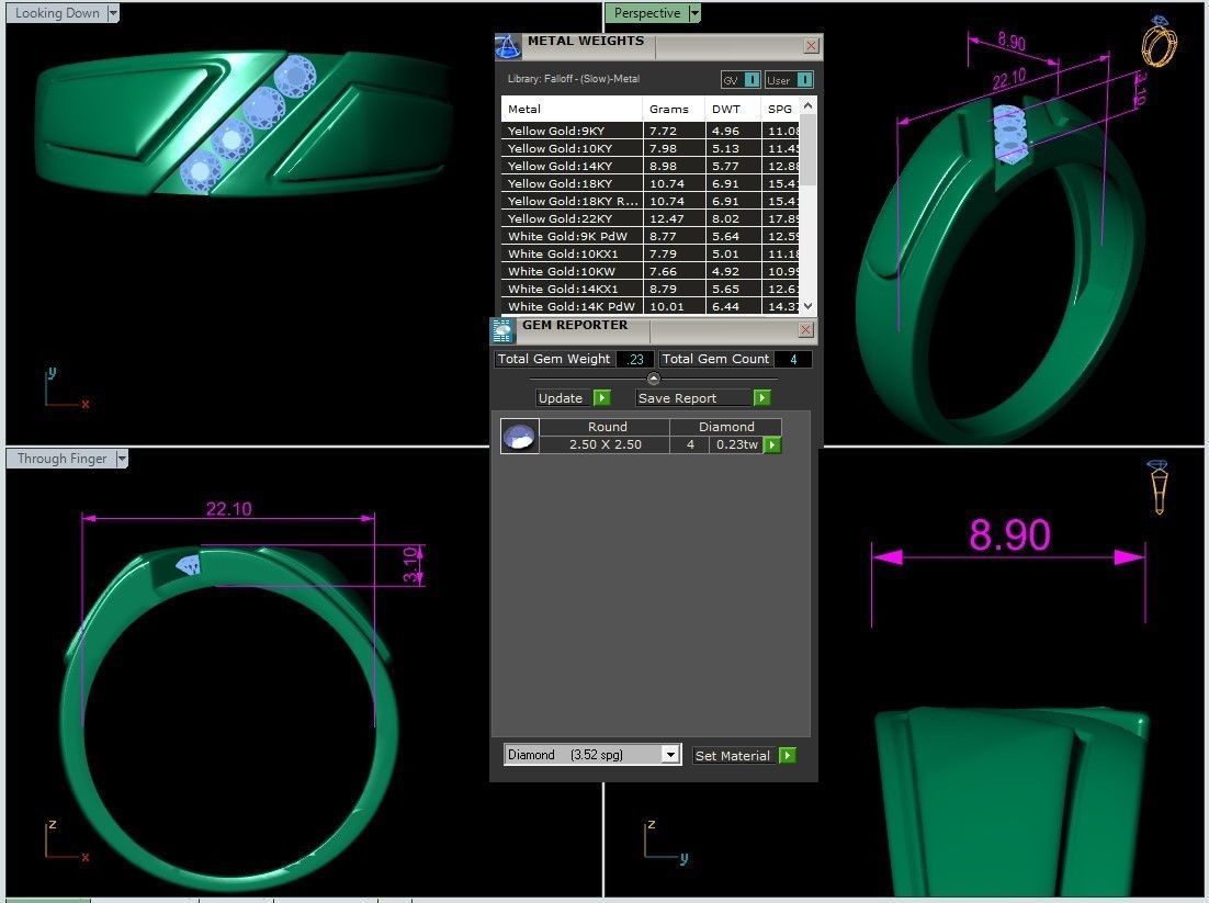 different diamond rings 3D print model_13