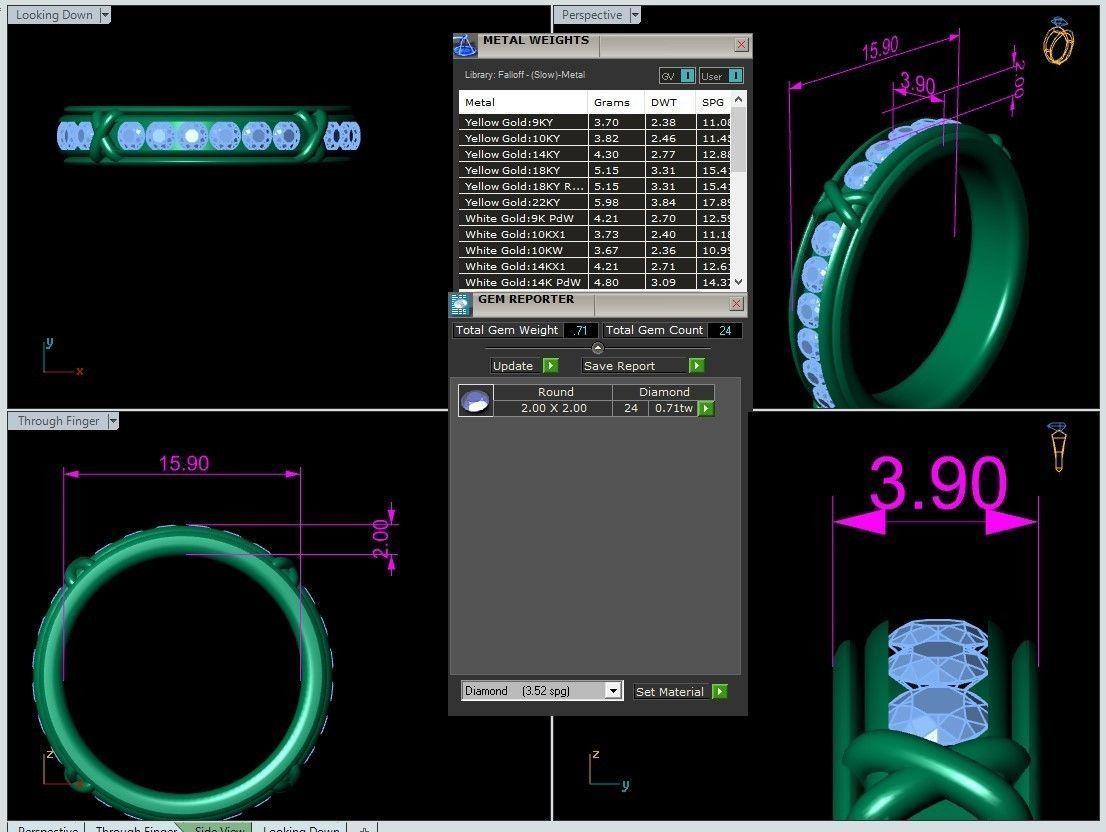 different diamond rings 3D print model_15