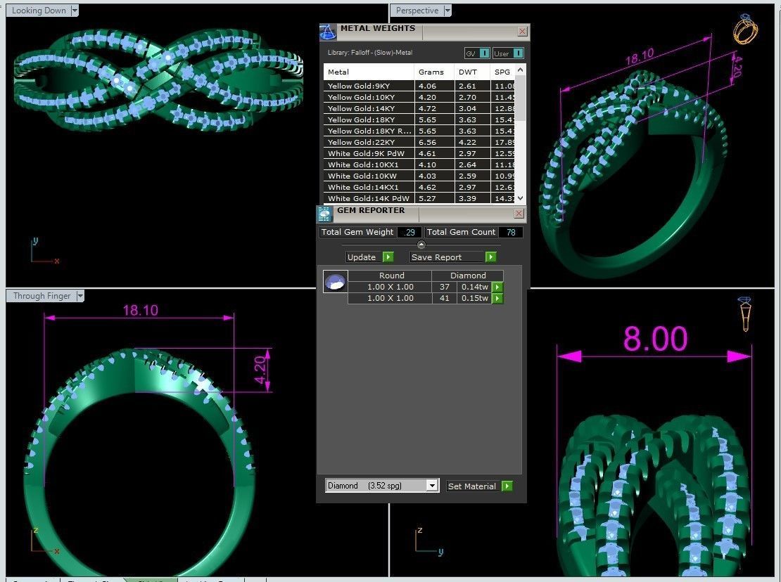 different diamond rings 3D print model_10