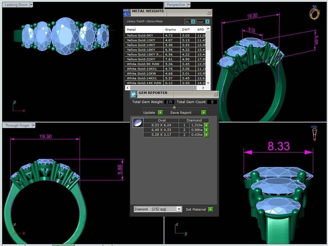 different diamond rings 3D print model_18