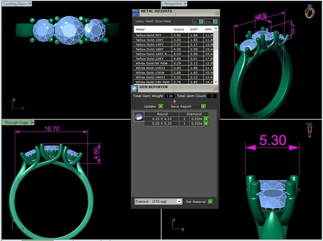 different diamond rings 3D print model_14