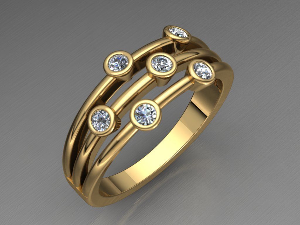 different diamond rings 3D print model_2