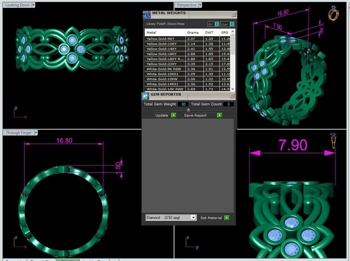 different diamond rings 3D print model_17
