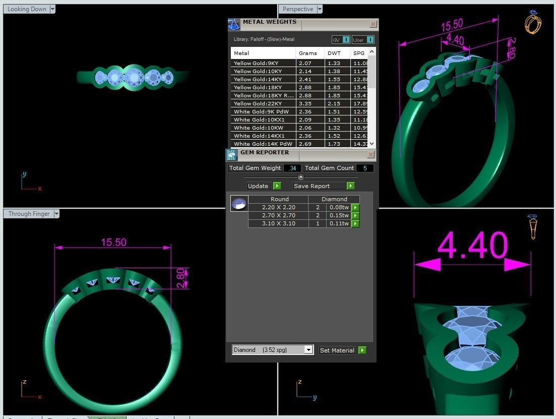 different diamond rings 3D print model_16