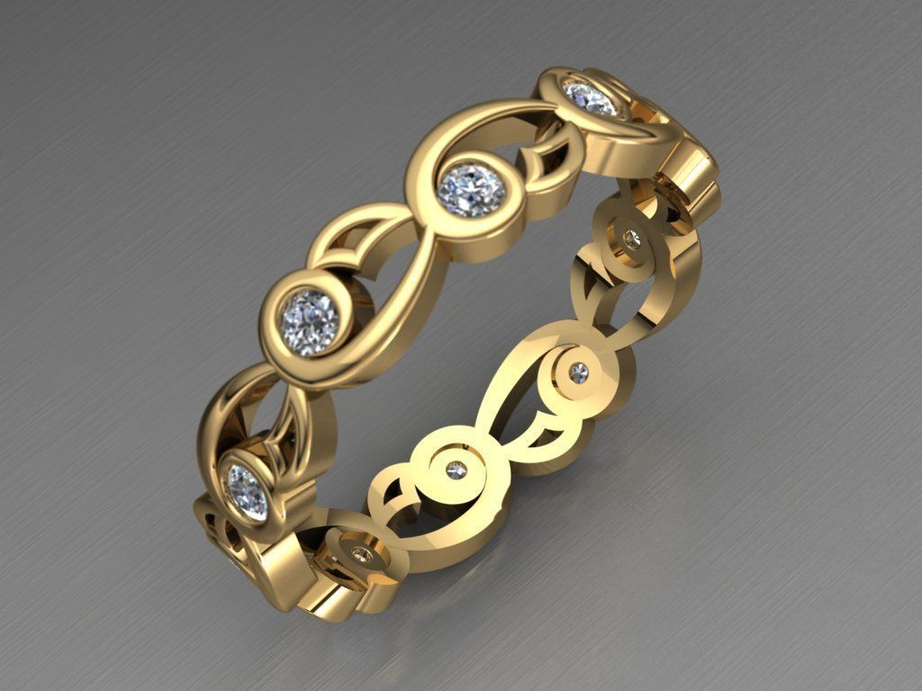 different diamond rings 3D print model_3