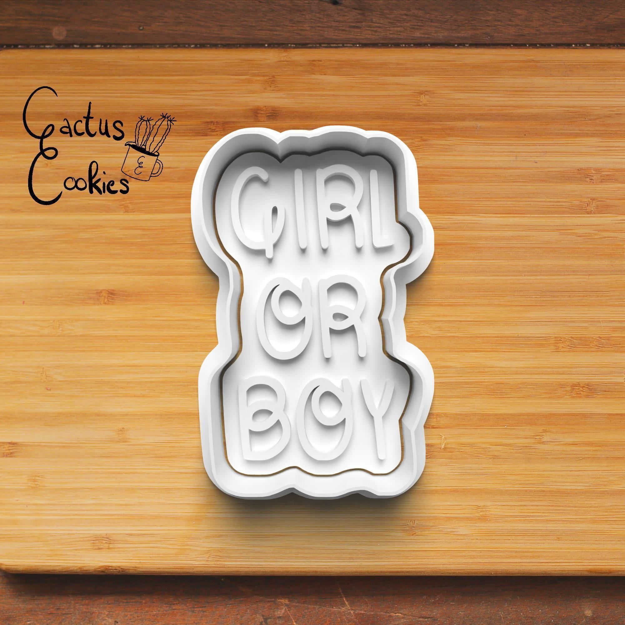 Gender Reveal Cookie Cutter Stl File for 3d Printer 0328 3D print model_5