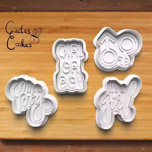 Gender Reveal Cookie Cutter Stl File for 3d Printer 0328 3D print model Gender Reveal Cookie Cutter Stl File for 3d Printer 0328 3D print model