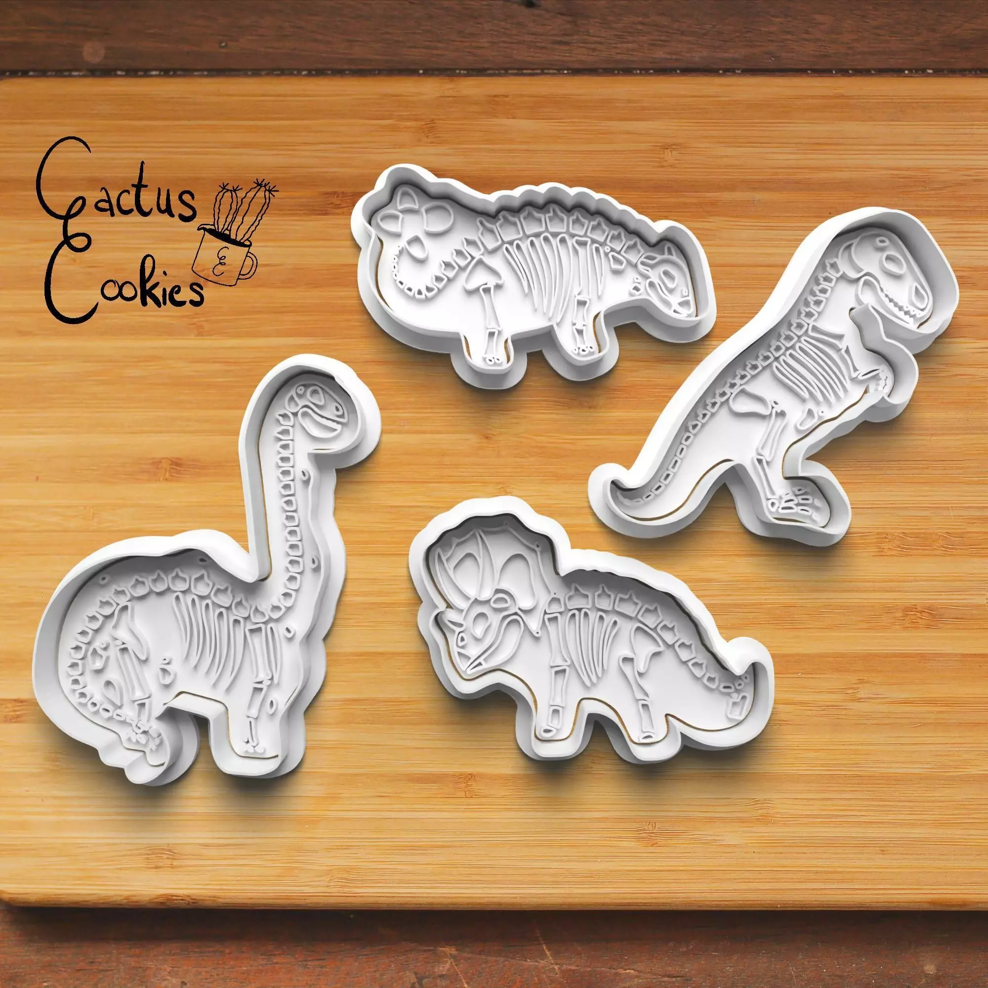Fossil Dinosaures Cookie Cutter Stl File for 3d Printer 0223 3D print model_0