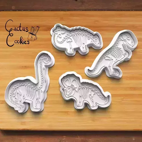 Fossil Dinosaures Cookie Cutter Stl File for 3d Printer 0223 3D print model Fossil Dinosaures Cookie Cutter Stl File for 3d Printer 0223 3D print model