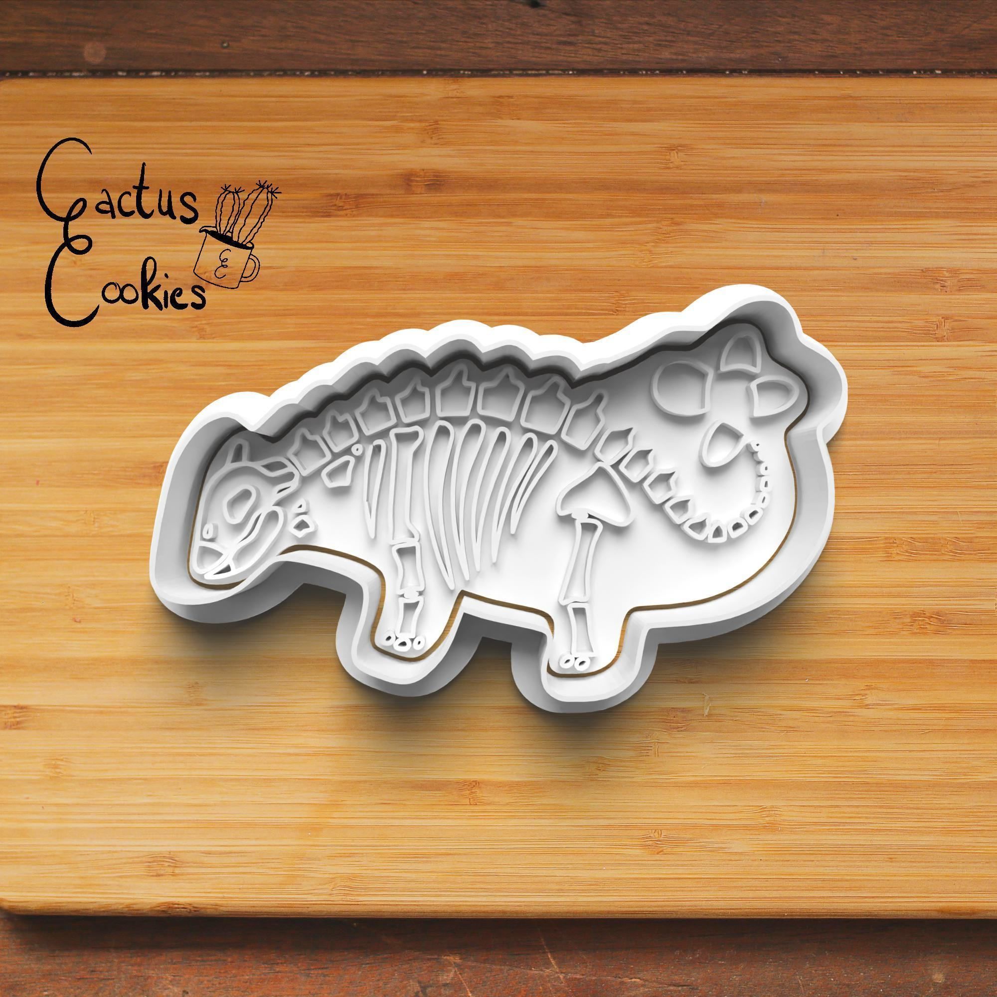 Fossil Dinosaures Cookie Cutter Stl File for 3d Printer 0223 3D print model_2