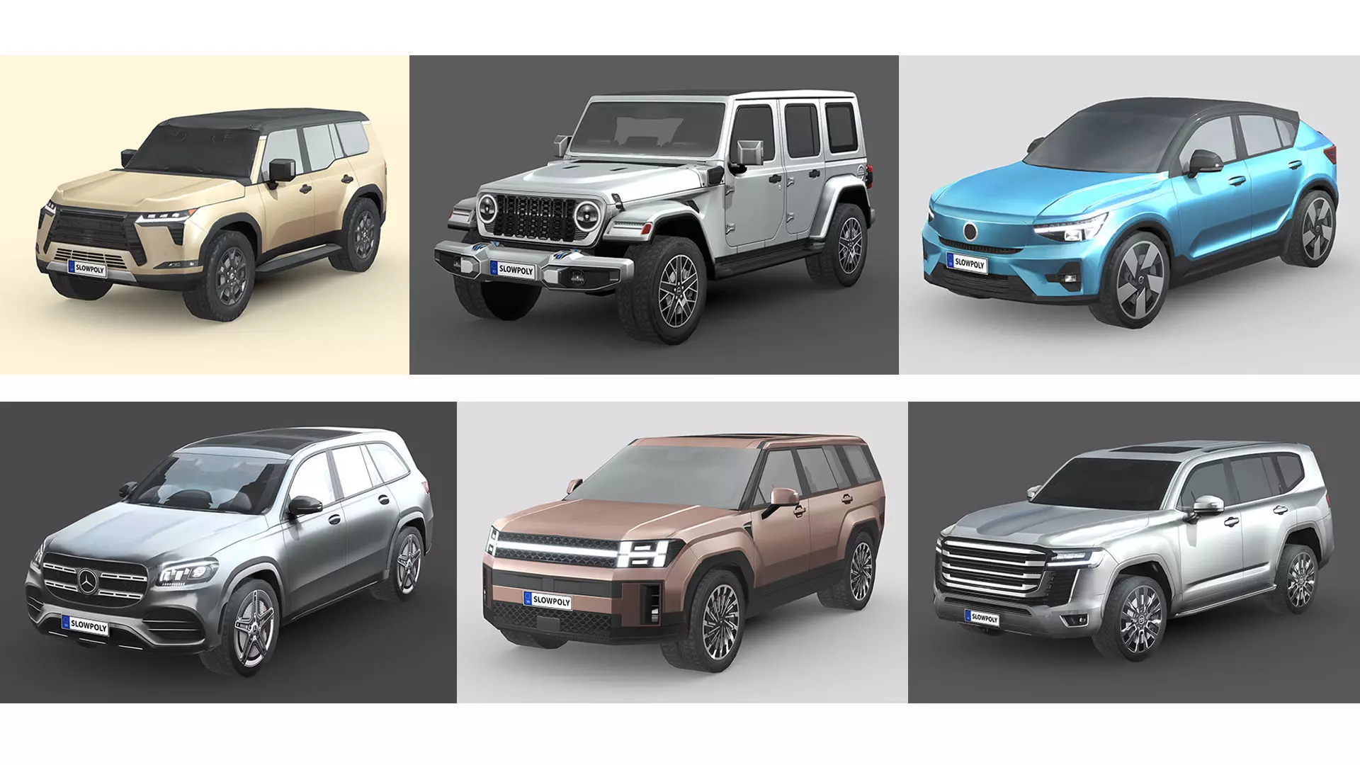 Low-Poly Car Pack 001 - SUV Sensation 3D Model Collection_0