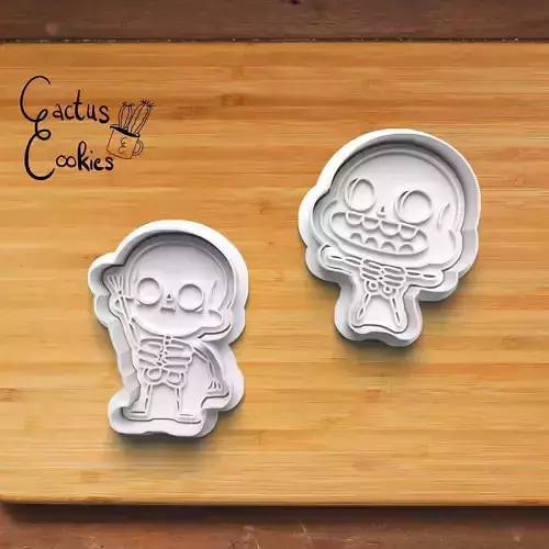 Halloween Skeleton Cookie Cutter Stl File for 3d Printer 0037 3D print model