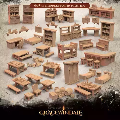 Gracewindale - Tavern Chattels 3D Model Collection