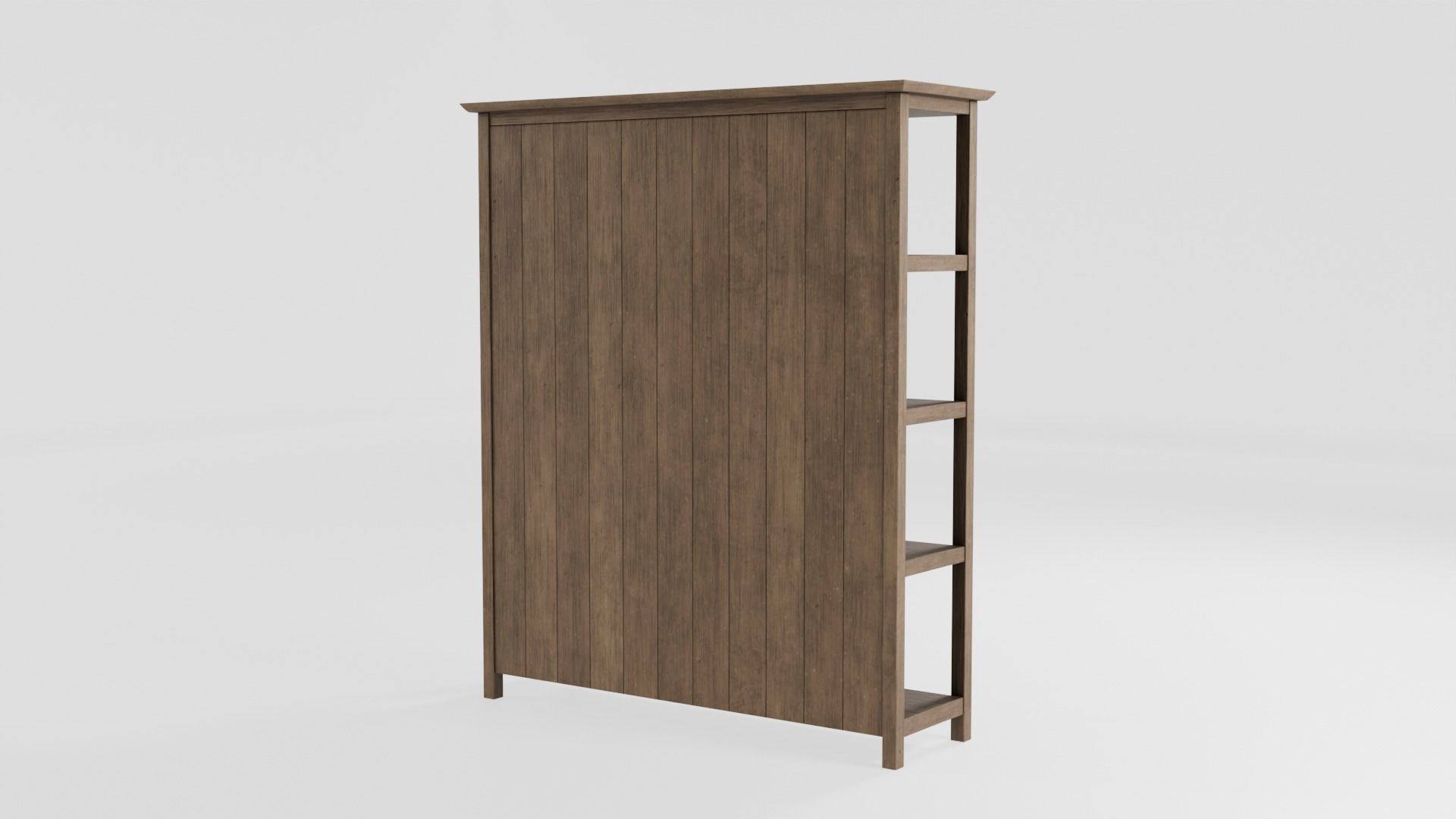 Bookcase Rustic Pine 3D model_2