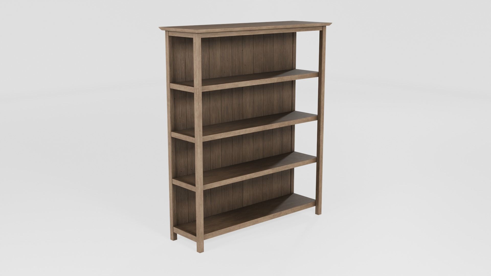 Bookcase Rustic Pine 3D model_1