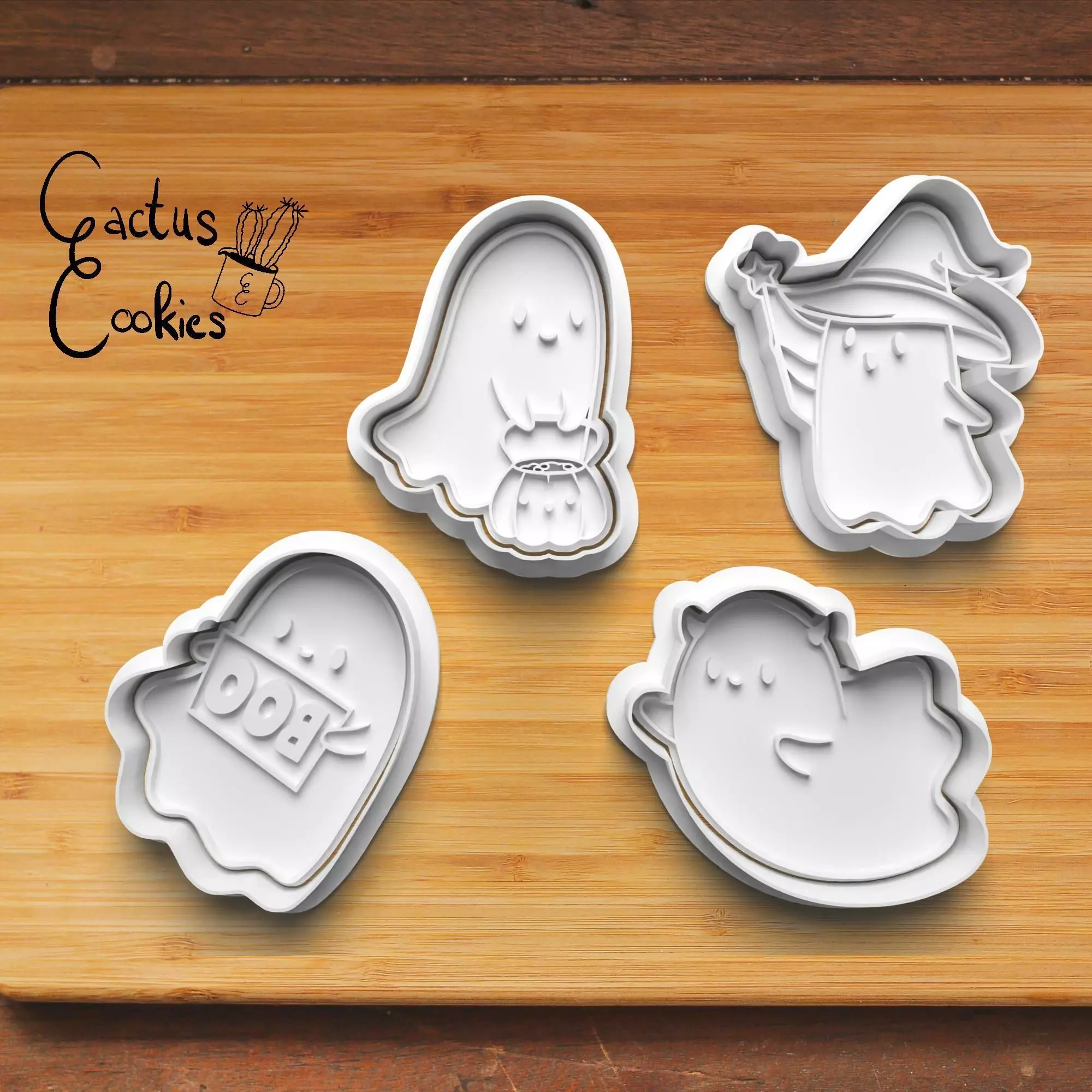 Halloween Ghost Cookie Cutter Stl File for 3d Printer 0036 3D print model_0