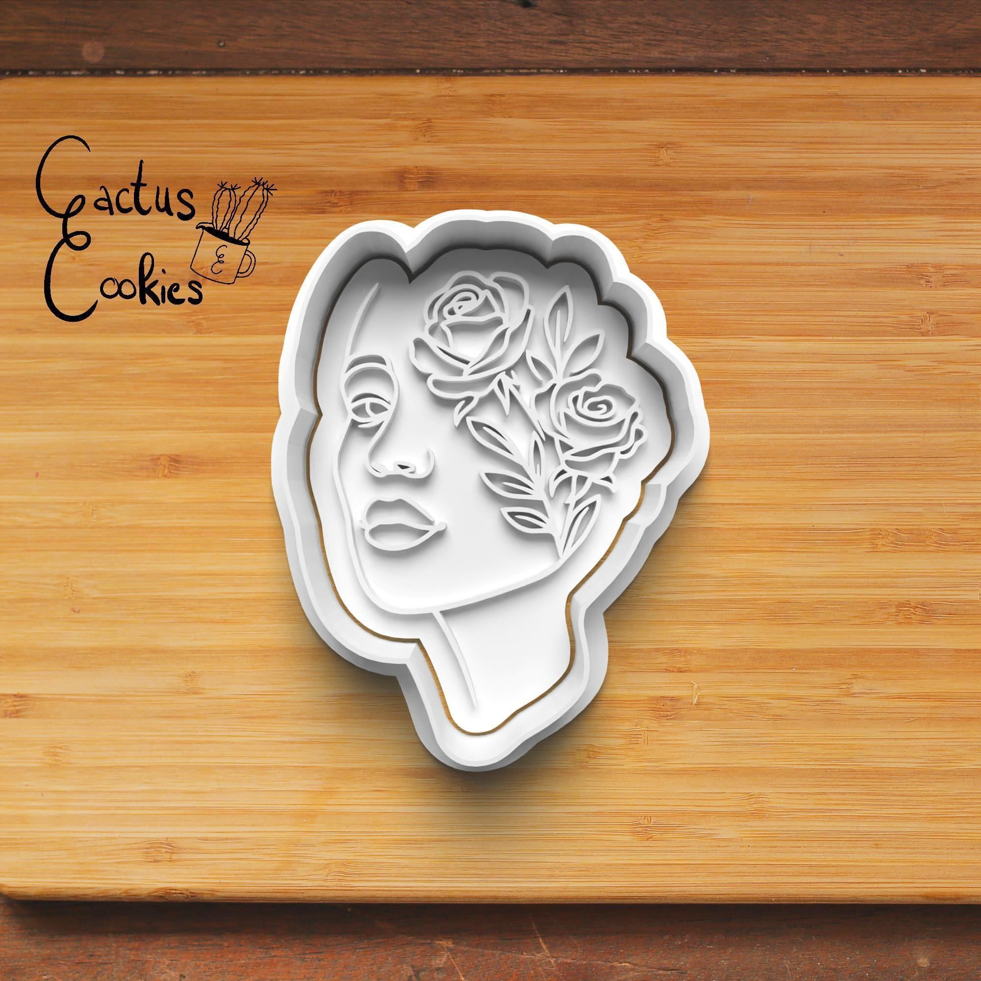 Line Art Woman Cookie Cutter Stl File for 3d Printer 0269 3D print model_3