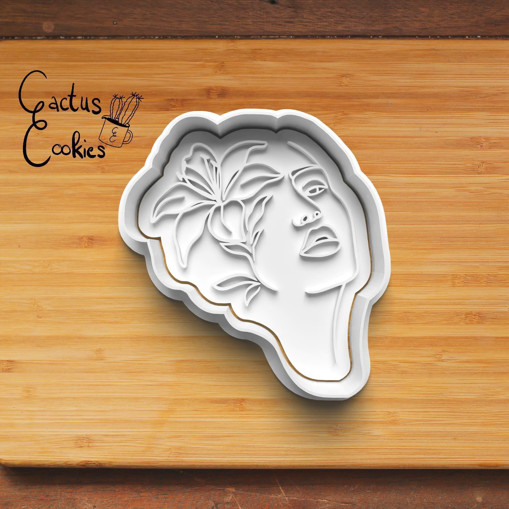 Line Art Woman Cookie Cutter Stl File for 3d Printer 0269 3D print model_2