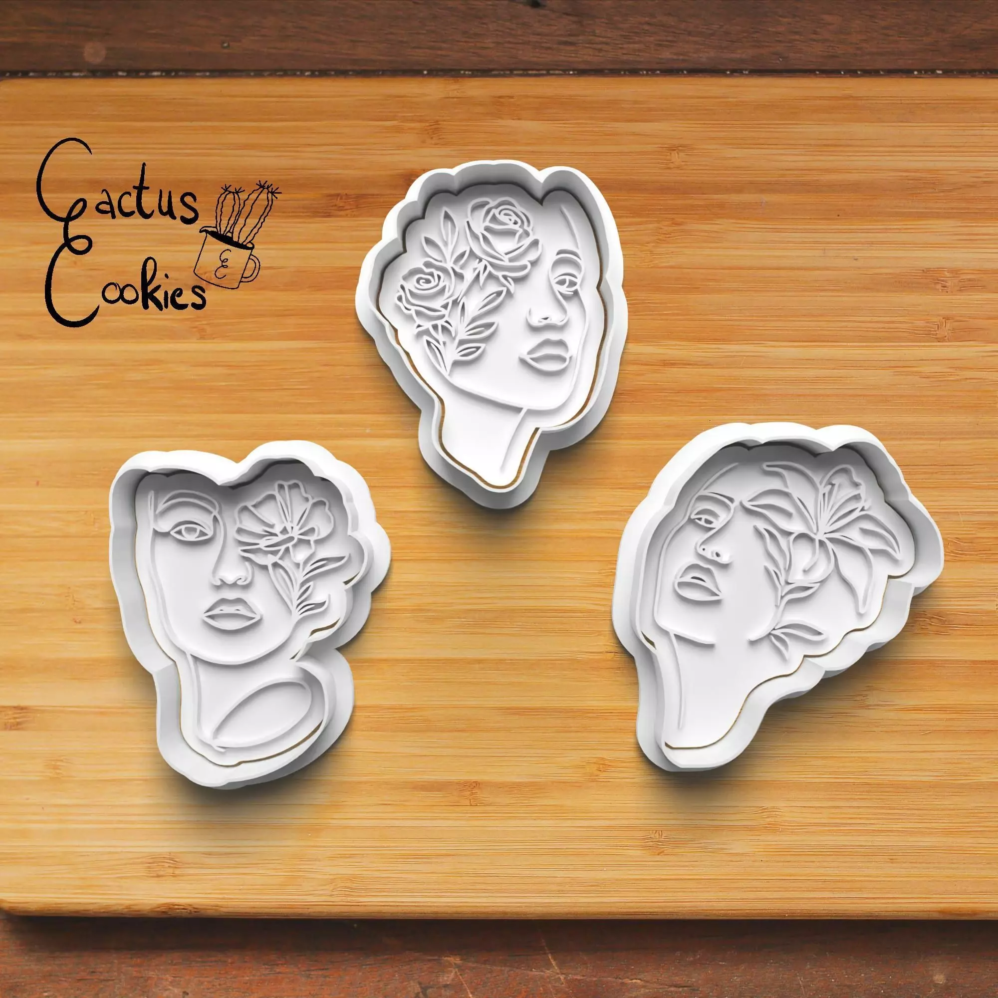 Line Art Woman Cookie Cutter Stl File for 3d Printer 0269 3D print model_0