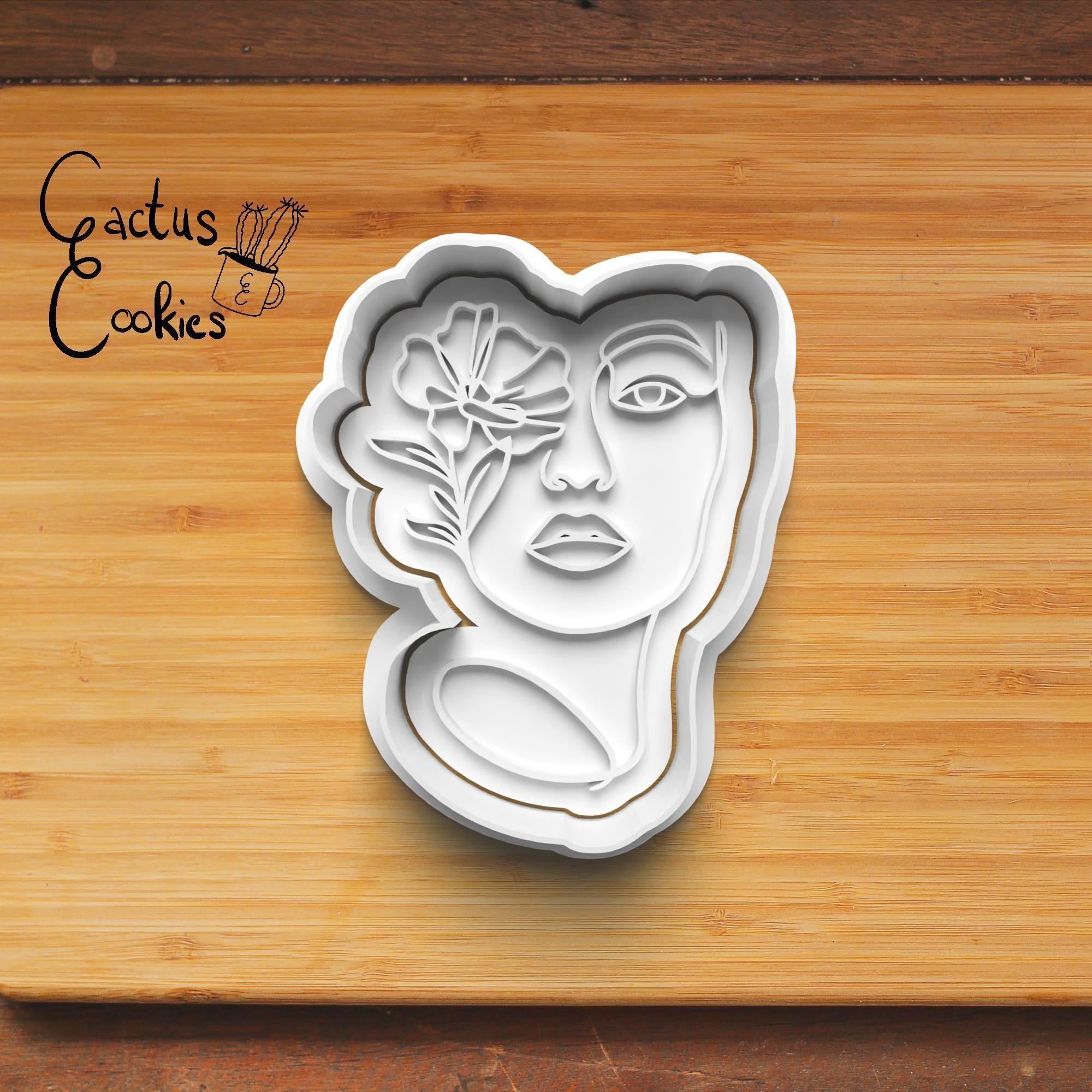 Line Art Woman Cookie Cutter Stl File for 3d Printer 0269 3D print model_4