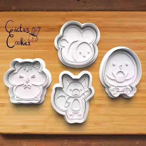Kawaii Animal Cookie Cutter Stl File for 3d Printer 0426 3D print model Kawaii Animal Cookie Cutter Stl File for 3d Printer 0426 3D print model